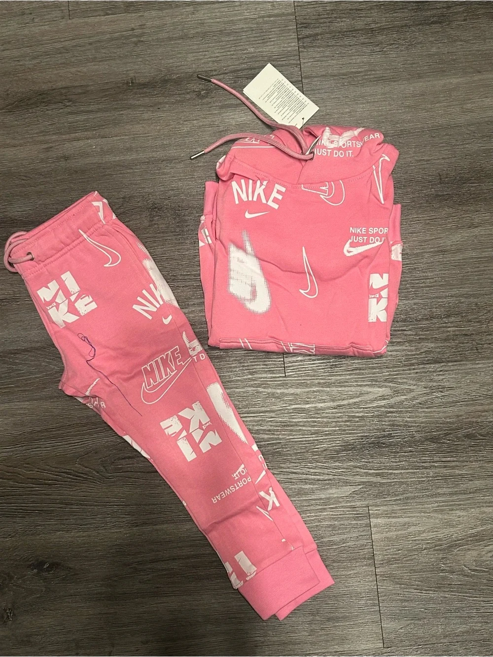 Nike Pink All-Over Kids Joggers Set XS 4/5